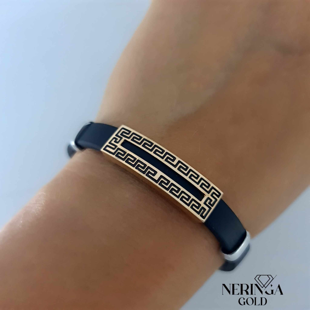 White rose rubber gold rubber bracelet #61947