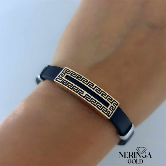 White rose rubber gold rubber bracelet #61947