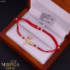 Rose red color cord gold thread bracelet #61872