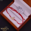 Rose red color cord gold thread bracelet #61908