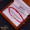 Rose red color cord gold thread bracelet #61916
