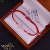 Rose red color cord gold thread bracelet #61922