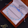Rose blue color cord gold thread bracelet #61933