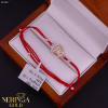 Rose red color cord gold thread bracelet #61937