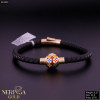 Rose leather gold rubber bracelet #61950