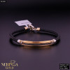 White rose leather gold rubber bracelet #61951
