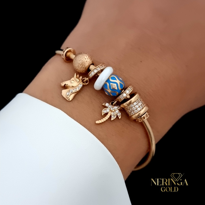 Rose gold hoop bracelet #61778