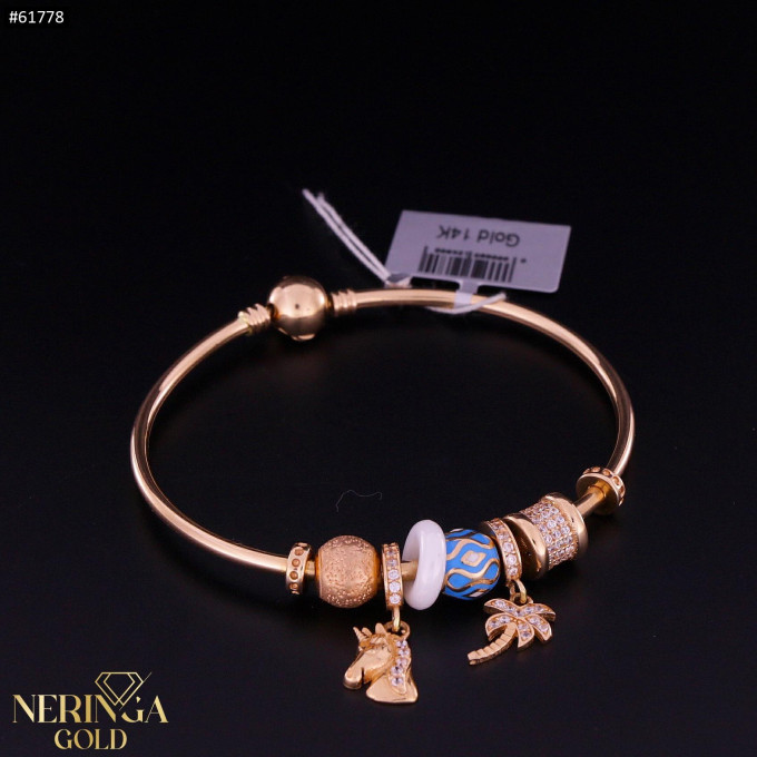 Rose gold hoop bracelet #61778