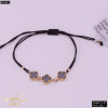 Rose black color cord gold thread bracelet #62824
