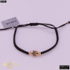 Rose black color cord gold thread bracelet #62845