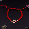Rose red color cord gold thread bracelet #62806