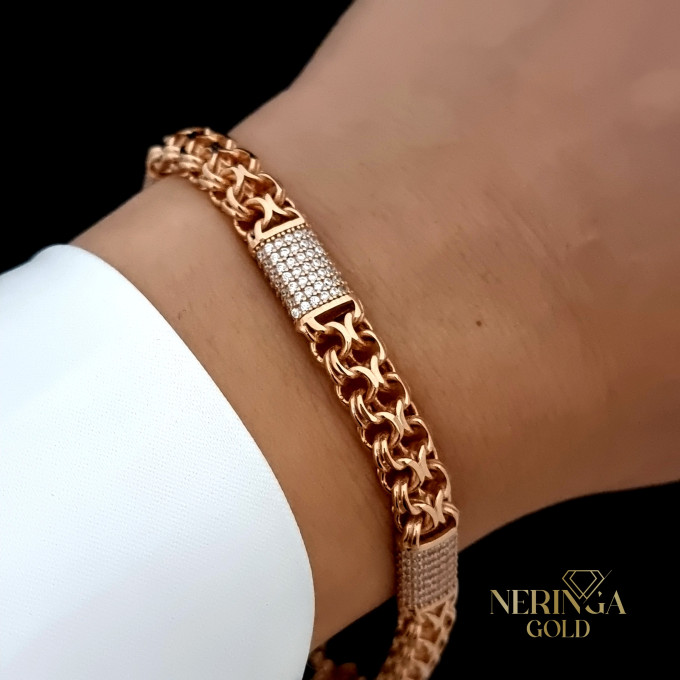 Rose gold full-bodied bracelet #63041