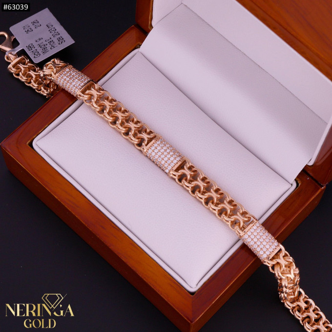 Rose gold full-bodied bracelet #63039