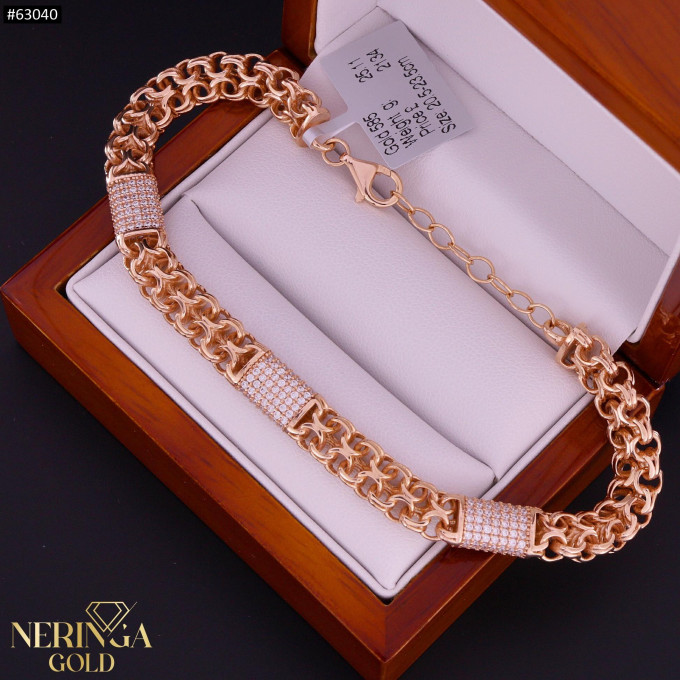 Rose gold full-bodied bracelet #63040