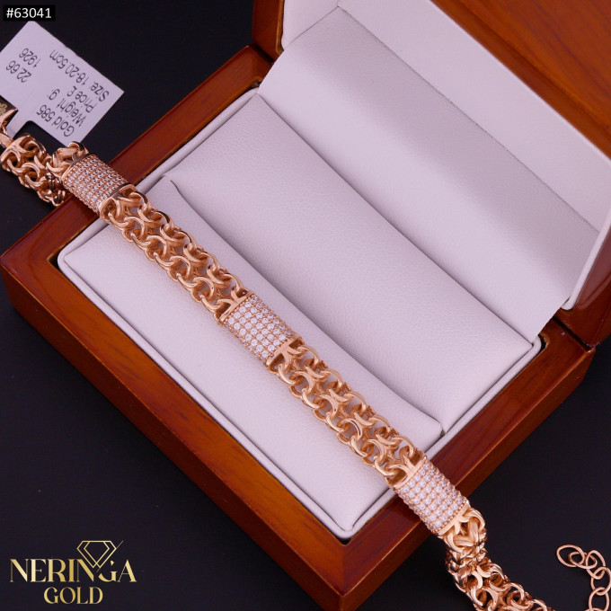 Rose gold full-bodied bracelet #63041