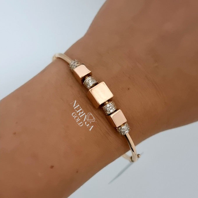 Rose gold hoop bracelet #63706