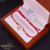 Rose red color cord gold thread bracelet #63842