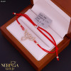 Rose red color cord gold thread bracelet #63845