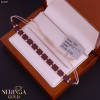 Rose red color cord gold thread bracelet #63855