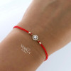 Rose red color cord gold thread bracelet #63851