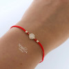 Rose red color cord gold thread bracelet #63838