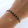 Rose red color cord gold thread bracelet #63855