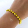 Rose black color cord gold thread bracelet #63856