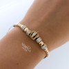 Rose black color cord gold thread bracelet #63825