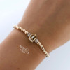 Rose black color cord gold thread bracelet #63824
