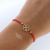 Rose red color cord gold thread bracelet #63858