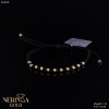 Yellow black color cord gold thread bracelet #63818