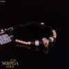 Rose black color cord gold thread bracelet #63827