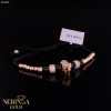 Rose black color cord gold thread bracelet #63828