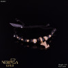Rose black color cord gold thread bracelet #63830