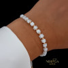 Rose white color cord gold thread bracelet #64250