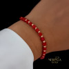 Rose red color cord gold thread bracelet #64305 Rose red color cord gold thread bracelet #64305