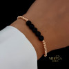 Rose black color cord gold thread bracelet #64315 Rose black color cord gold thread bracelet #64315