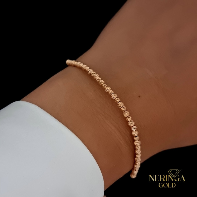 Rose black color cord gold thread bracelet #64312 Rose black color cord gold thread bracelet #64312