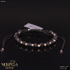 Rose black color cord gold thread bracelet #64233