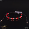 Rose black color cord gold thread bracelet #64296