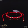 Rose red color cord gold thread bracelet #64307