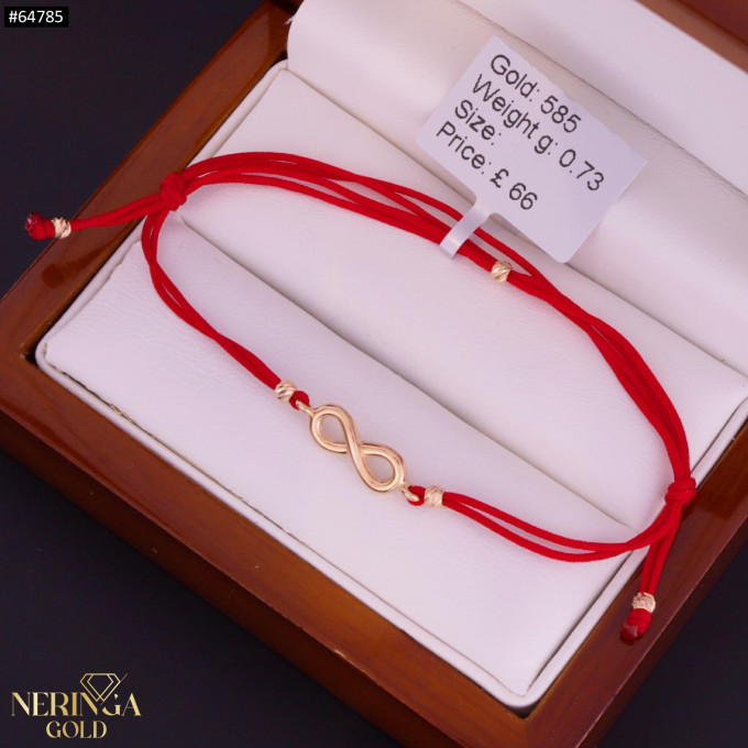 Rose red color cord gold thread bracelet #64785 Rose red color cord gold thread bracelet #64785