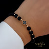Rose black color cord gold thread bracelet #64756 Rose black color cord gold thread bracelet #64756
