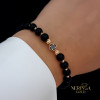 Rose black color cord gold thread bracelet #64763 Rose black color cord gold thread bracelet #64763