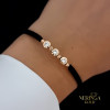 Rose black color cord gold thread bracelet #64770