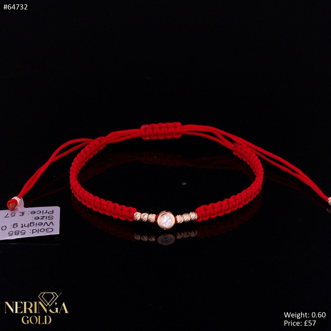 Rose red color cord gold thread bracelet #64732 Rose red color cord gold thread bracelet #64732