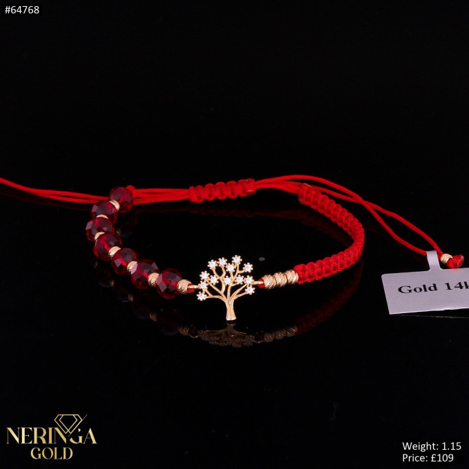 Rose red color cord gold thread bracelet #64768 Rose red color cord gold thread bracelet #64768