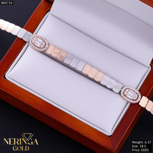 White rose gold bracelet #66716