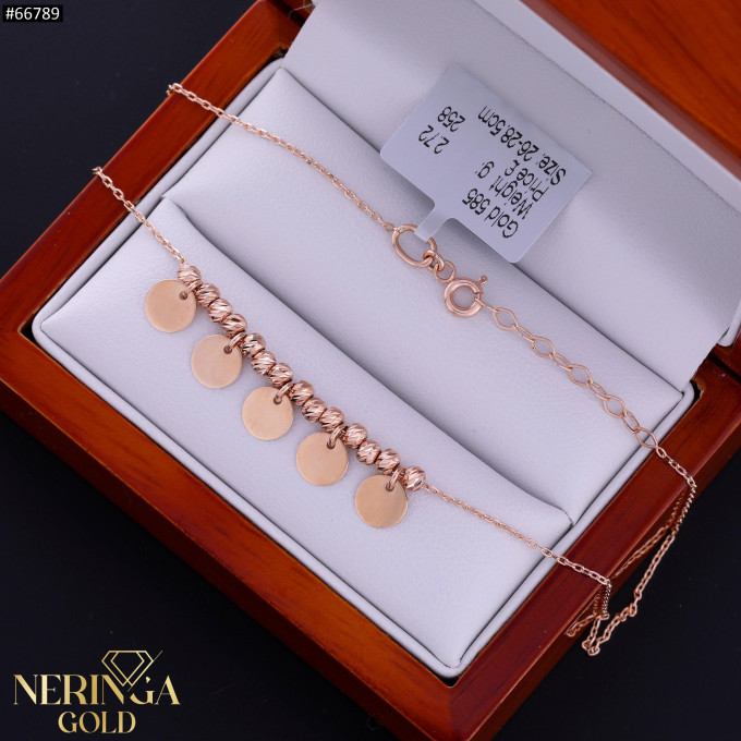 Rose gold foot bracelet #66789 Rose gold foot bracelet #66789