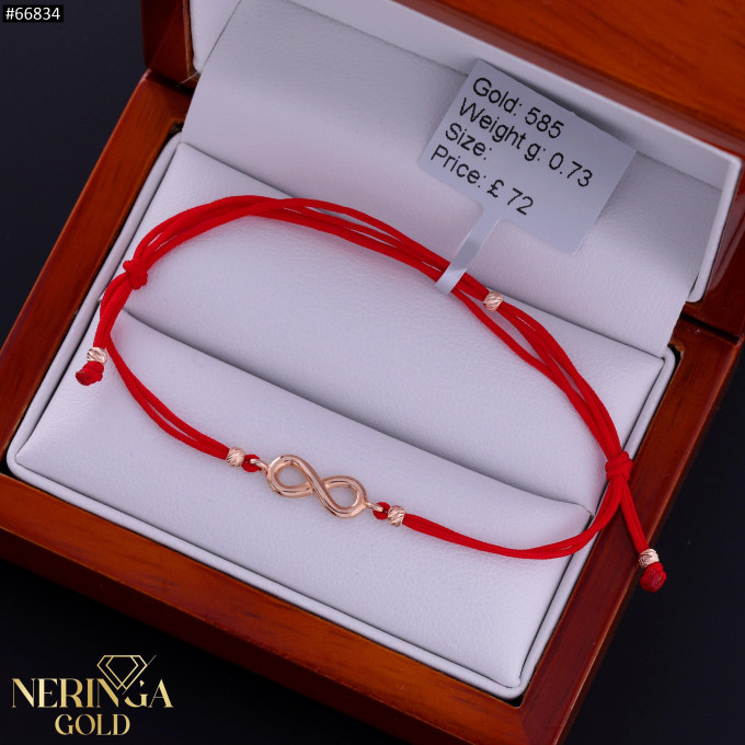 Rose red color cord gold thread bracelet #66834 Rose red color cord gold thread bracelet #66834